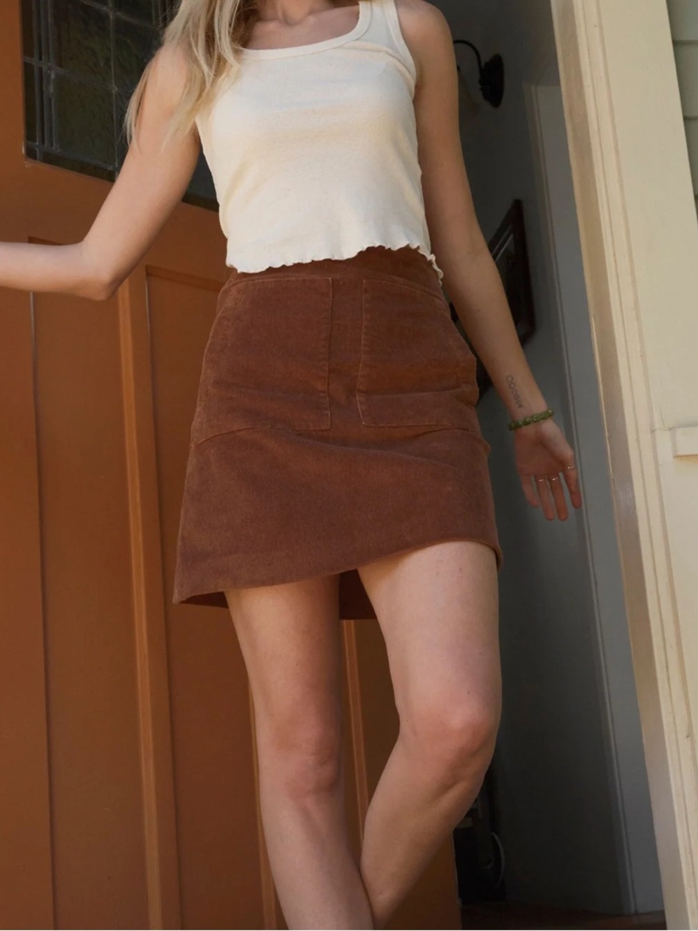Mollusk Parker Skirt Brown Corduroy Mini Skirt - Women Size XS